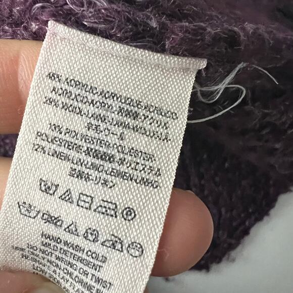 Free People Tweedy Turtleneck Sweater Women Size Small Oversized - Picture 9 of 10